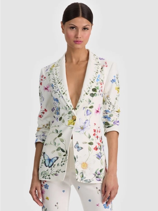 Alice + Olivia Jackets & Blazers - Alice + Olivia Breann Printed Blazer- Twisting Vines off white
